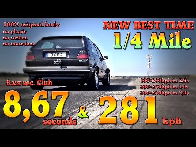 VW Golf Mk2 AWD 1233HP street car 8.67s @ 281kph Boba-Motoring 2017