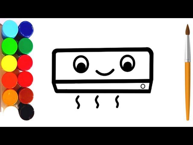 How to Draw Inverter AC for Kids and Coloring Step by Step | Draw AC | AC Drawing #ac #inverter #art