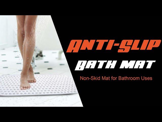 Rehamo Anti Slip Bath Mat with Extra Grip | Transparent Clear Non Skid Bath Mat with Suction Cups