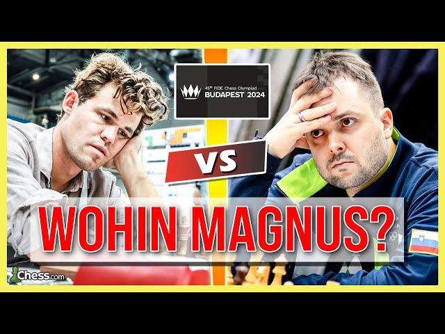 Wo läuft Magnus Carlsen mit seinem König hin? | Schacholympiade Budapest2024