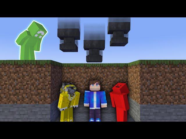 Minecraft Manhunt, But Anvils Drop When I Shift...