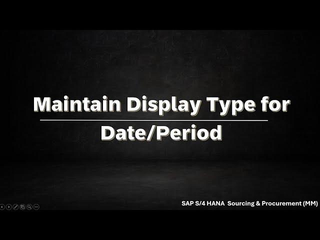 Display Type for a Date or Period  in SAP S/4HANA __DD/MM/YYYY