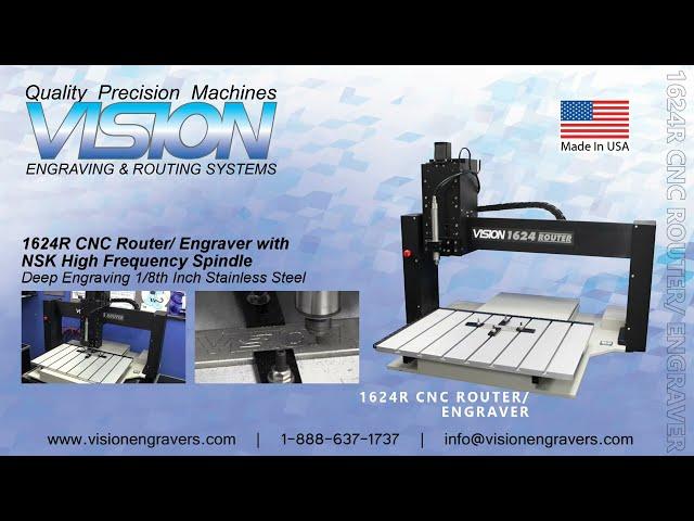 1624R CNC Router/ Engraver with NSK Spindle Engraving Stainless Steel