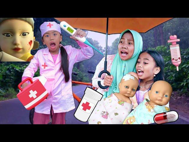 Dokter Dokteran Ambulance  Drama Parodi Squid Game  Mengobati Bayi Terluka  Mainan Anak Perempuan