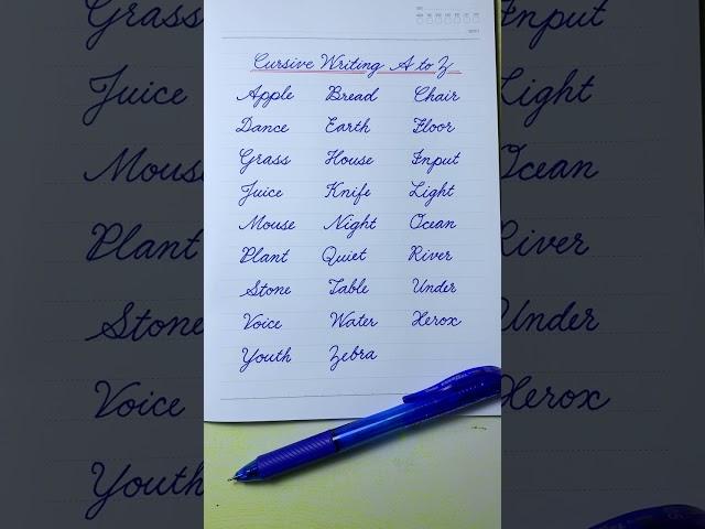 Cursive writing a to z | 5 Letter Words | Cursive writing abcd | Cursive letter |Cursive handwriting