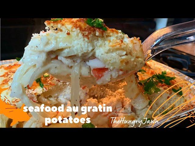 Cheesy Seafood Au Gratin Potatoes |  The Hungry Jawn