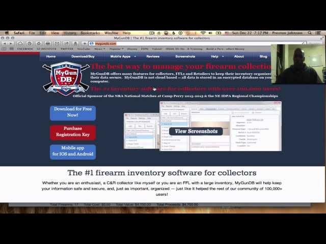 WEAPONS INVENTORY SOFTWARE (MY GUN DB) A MUST HAVE FOR GUN OWNERS!
