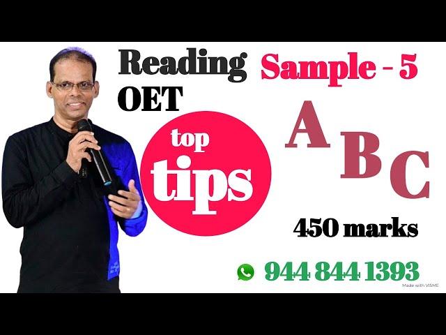 Edu Skills OET: OET Reading sample 5 - Parts A, B, C - tips and trics| Strategies: OET made easy