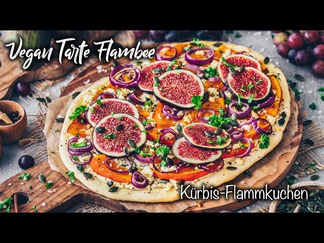 Veganer Flammkuchen mit Kürbis und Feigen  Einfach + lecker!