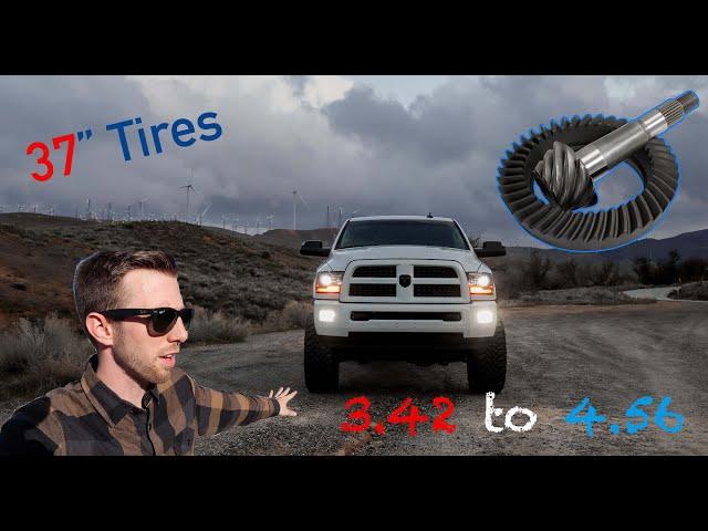 Comparing from a 3.42 gear ratio to a 4.56 on the RAM 2500 with 37 inch tires!