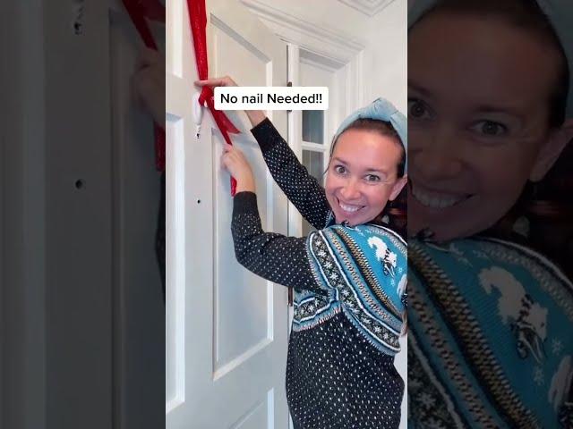 MOM HACK! Perfect way to hang your wreath! #holiday #shorts #follow #subscribe