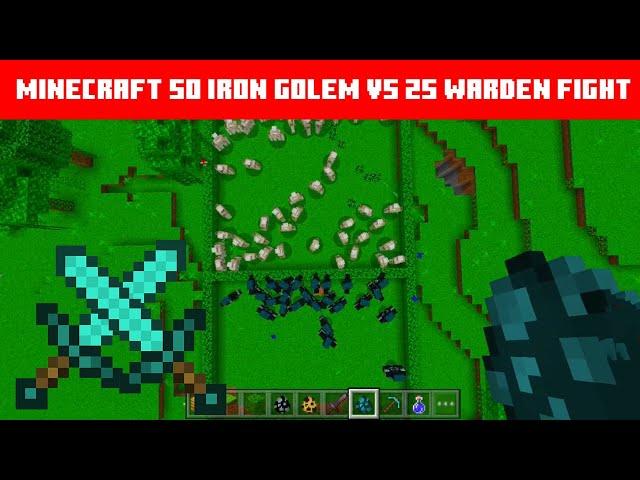 Minecraft 50 Iron Golem VS 25 Warden Fight - कौन जीतेगा ?  #shorts