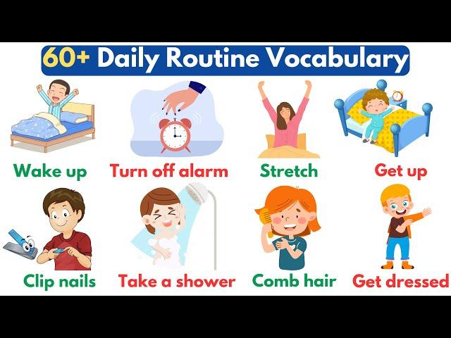 60+ Daily Routine Vocabulary | Daily Routines In English - Vocabulary