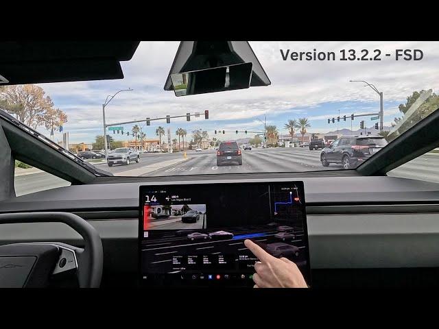 Cybertruck - Supervised Full Self Driving | Version 13.2.2 - City Streets Las Vegas