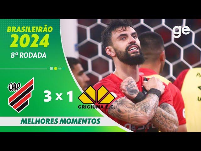 ATHLETICO-PR 3 X 1 CRICIÚMA | MELHORES MOMENTOS | 8ª RODADA BRASILEIRÃO  | ge.globo