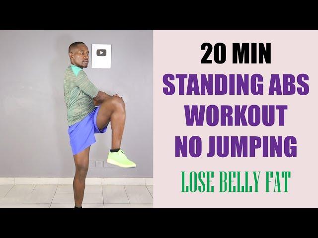 20 Minute Standing Abs Workout No Jumping/ Lose Belly Fat At Home