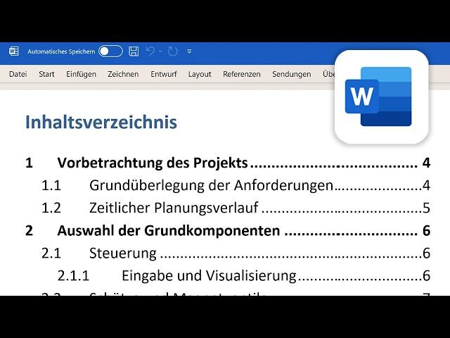 Word Inhaltsverzeichnis erstellen in 1 Minute - Tutorial [automatisch, Nummerierung, Seitenzahlen]