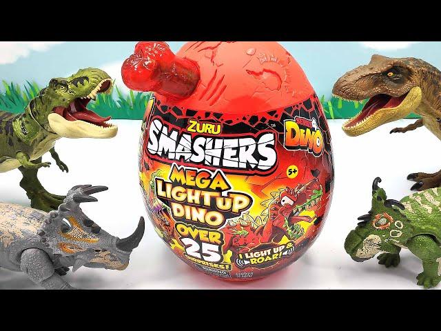 Dinosaur SMASHERS Mega Dino Egg With Lava! T-Rex Light Up Over 25 Surprises Rex Dinosaur Egg