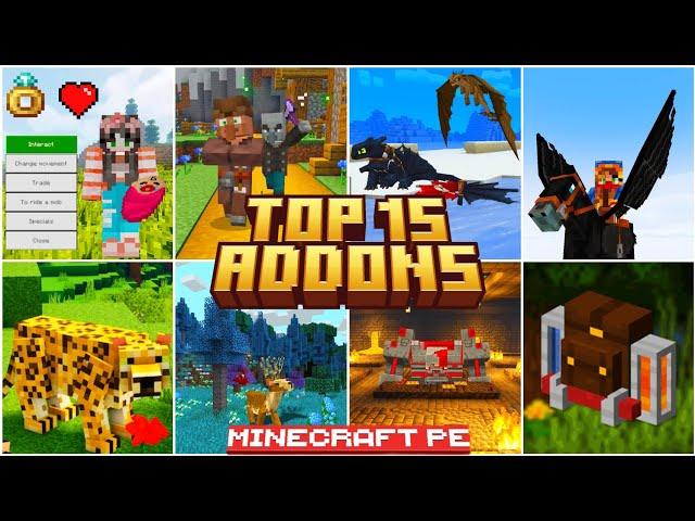 TOP 15 ADDONS for BEDROCK | MINECRAFT PE +1.21 #addons