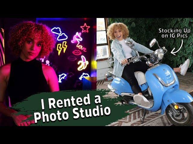 I RENTED A PHOTO STUDIO | How to Take Instagram Pics by Yourself and Stock Up on Photos