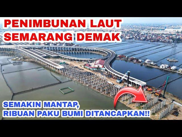 PROGRES PENIMBUNAN LAUT SEMARANG - DEMAK‼️Ribuan Pakubumi Mulai Ditancapkan