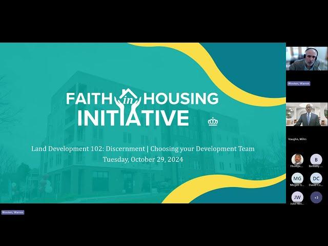 Land Development 102 for Faith based Organizations   Discernment   Choosing Your Development Team 20