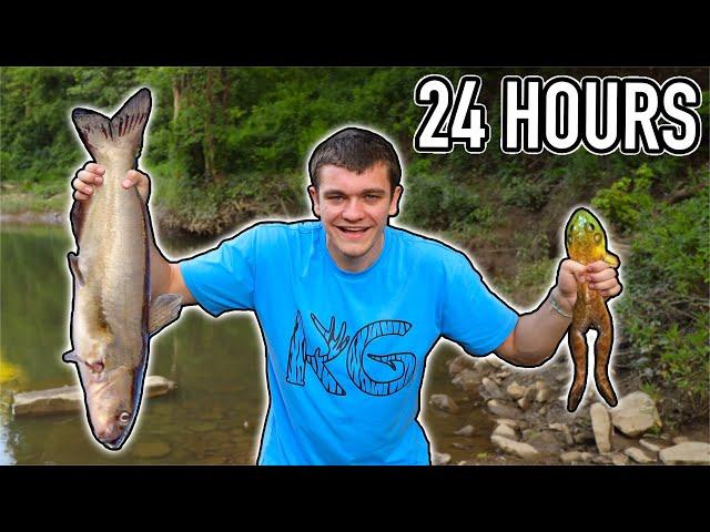 Eating Only What I Catch for 24 Hours Straight!