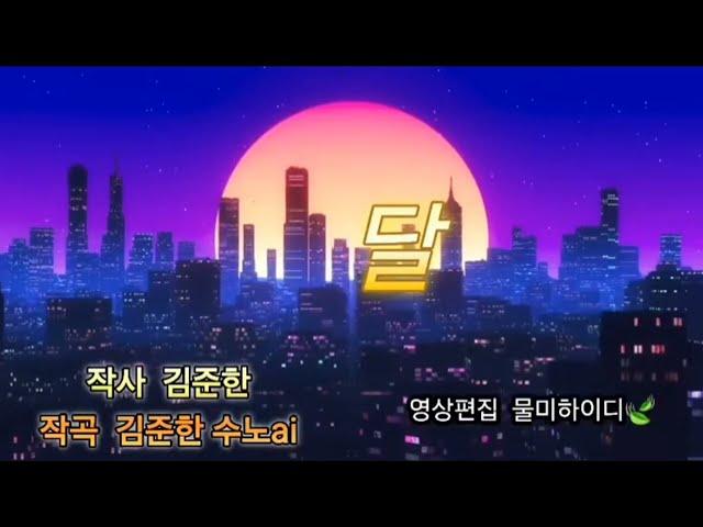 # 달 1시간연속듣기ㅣ시노래ㅣ작사/곡 김준한 수노AIㅣ영상편집 물미하이디