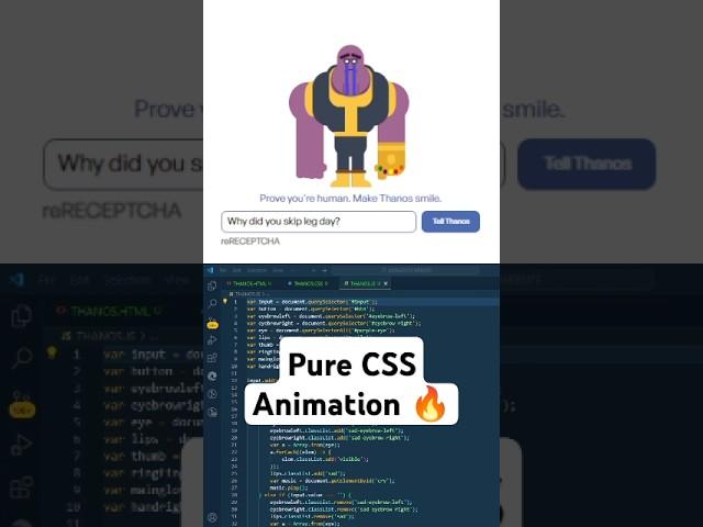 Make Thanos Smile CAPTCHA CSS Animation