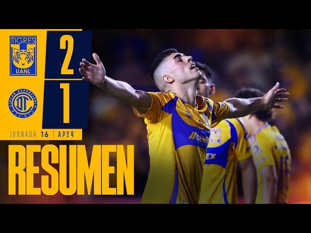  Resumen Liga MX | Tigres 2-1 Toluca | Jornada 16 | Apertura 2024