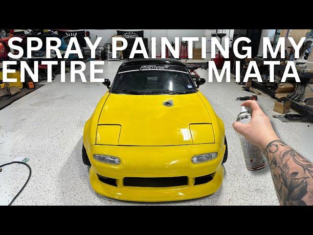 SPRAY PAINTING My Wrecked Miata!?