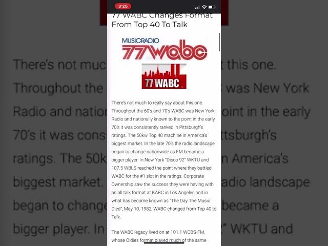 Music Radio 77 WABC becomes Talk Radio 77 WABC (WABC-AM)