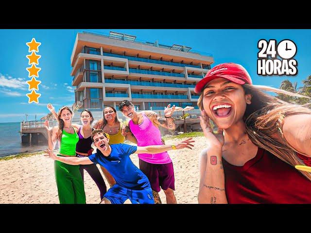 24 HORAS EM UM HOTEL DE LUXO NA PRAIA!!!