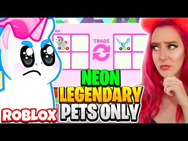 I Challenged MeganPlays to Trade ONLY *NEON LEGENDARY PETS in Adopt Me for 24 Hours! Roblox Adopt Me