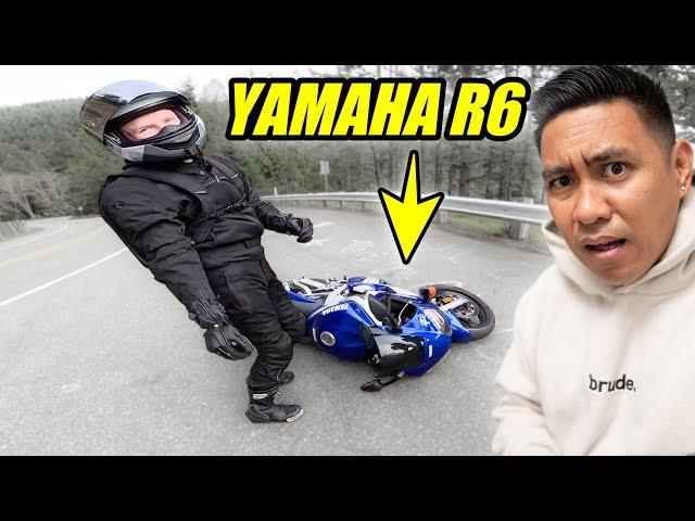 HE CRASHED HIS YAMAHA R6!