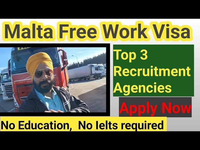 Free work visa   Malta // Apply in these agencies // very easy process , apply online