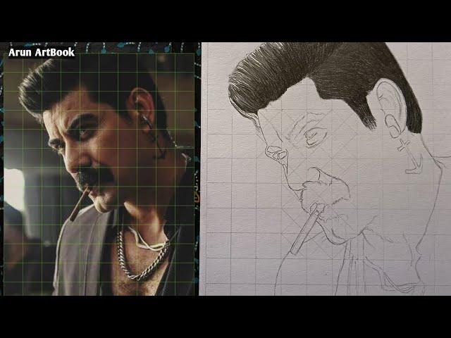 Marco Movie Cyrus Drawing / Hair Drawing / Grid method / Arun ArtBook