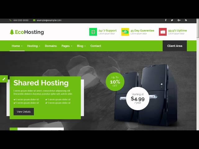 EcoHosting | Responsive HTML5 Hosting and WHMCS Template by themelooks Download