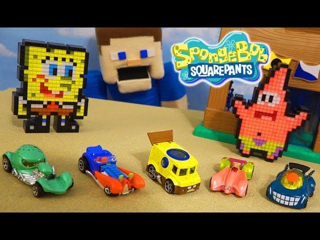 Spongebob Squarepants Hot Wheels Character Cars Full Episode Pixel Pals Unboxing Set