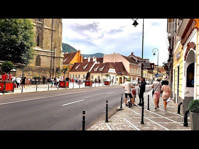 4K Walk~Visiting BRASOV, ROMANIA in 2021 | Strada Sforii, Biserica Neagră Cetatea Prejmer