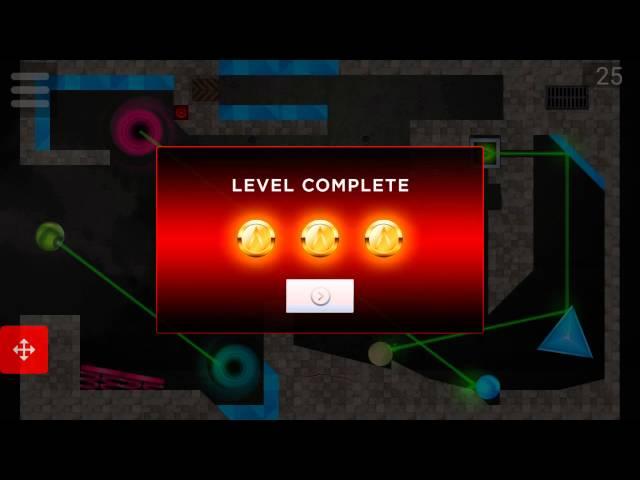 Laserbreak 2 - Level 24,25 and 26 (Collecting all Coins) playthrough / walkthrough / solution