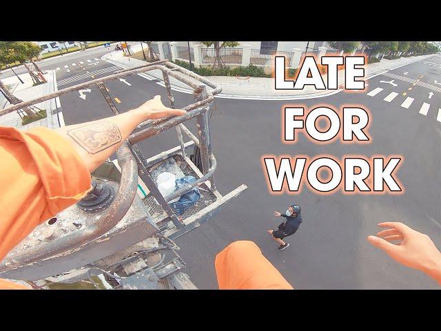 WORKER MAN LATE FOR WORK (Epic Parkour POV Chase) | Highnoy