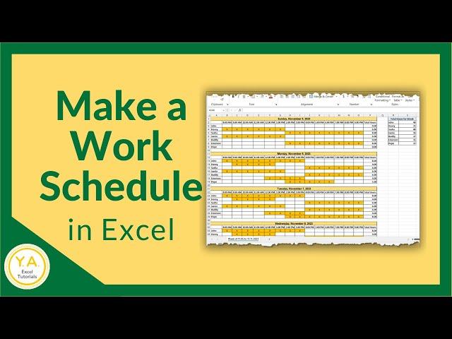 How to Make a Work Schedule for Employees in Excel - Tutorial