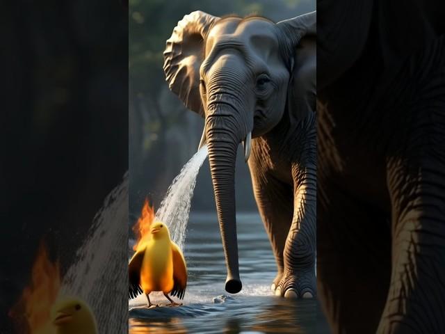 golden chidiya Ne kese yek hathi ki madad ki #elephantrescue #birdsrescue #cartoon #shorts #ai