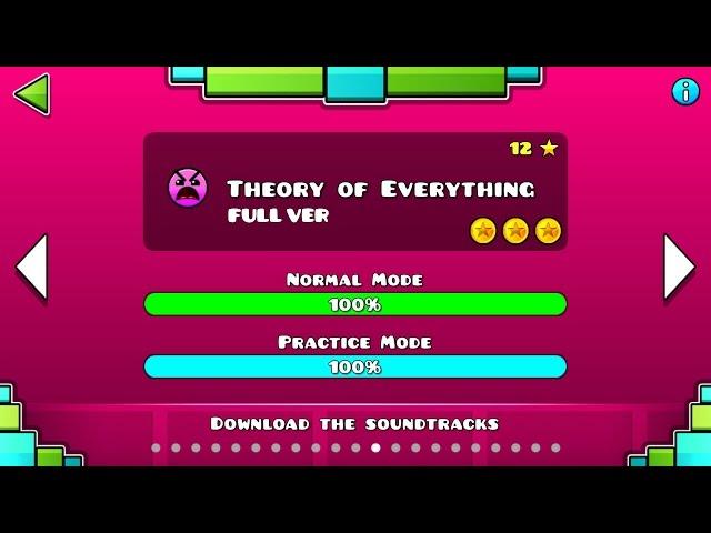 Geometry Dash - Theory of Everything (FULL VER) All Coin /  Partition