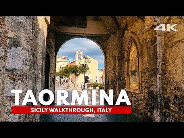 TAORMINA Sicily City Walking 4K | Corso Umberto movie footage