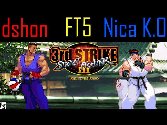 Street Fighter III: Third Strike - dshon [Sean] vs Nica K.O [Ryu] (Fightcade FT5)