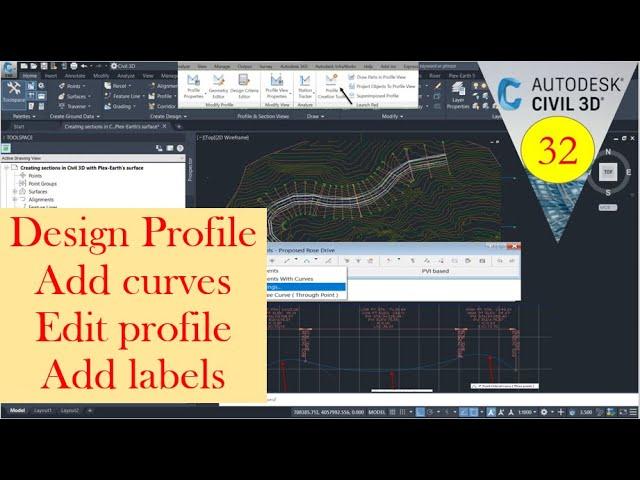 Create design profile in civil 3d
