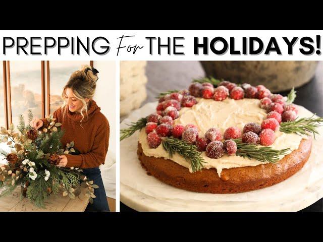 HOLIDAY DECORATING || EASY RUSTIC GINGERBREAD CAKE || CHRISTMAS HOSTING IDEAS