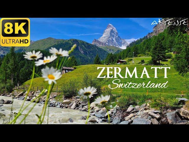 [ 8K ] ZERMATT Switzerland • Walk Tour • 8K UHD Video